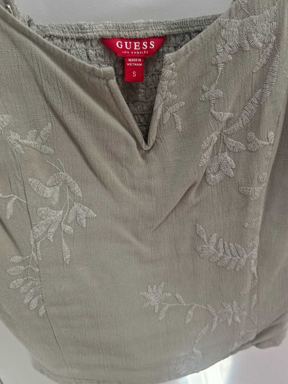 Guess Olive Green Embroidered Camisole - Picture 2 of 3